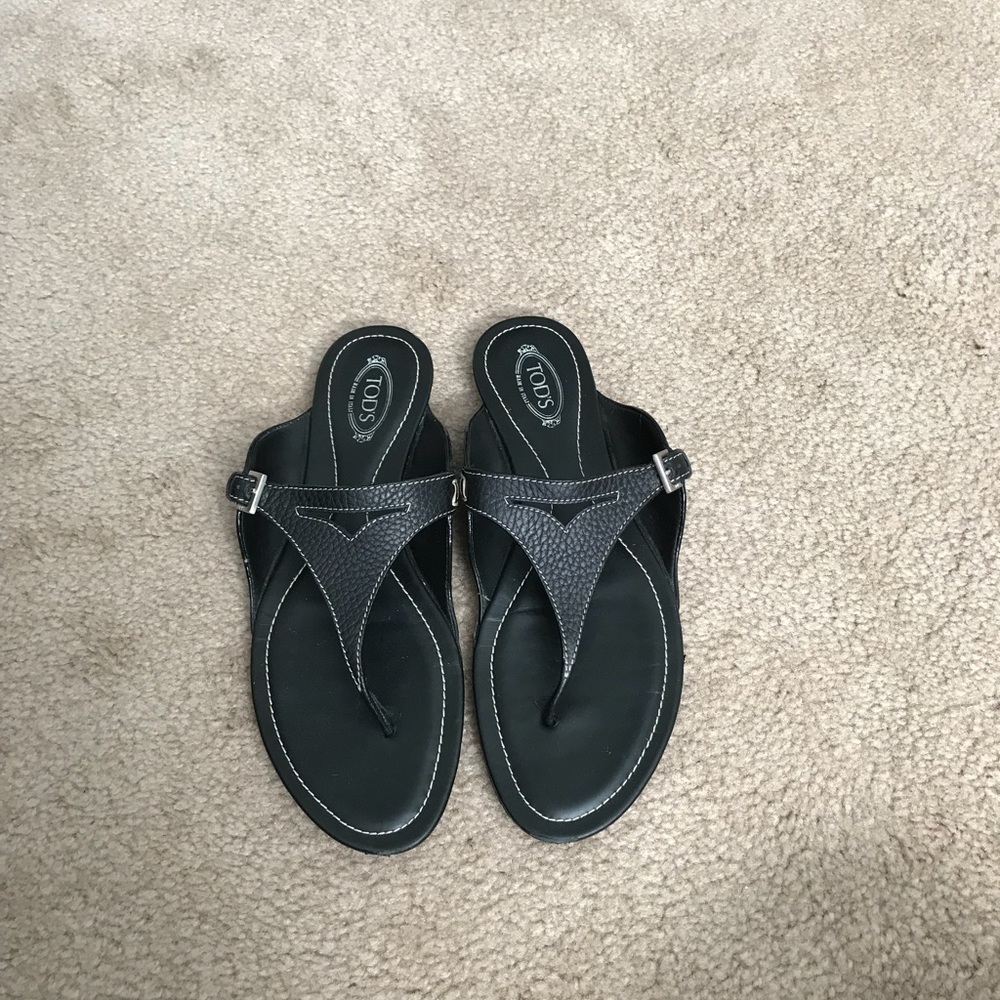 Tods black sandal